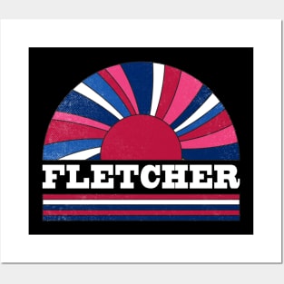 Fletcher Proud Name Personalized Retro Flowers Beautiful Posters and Art